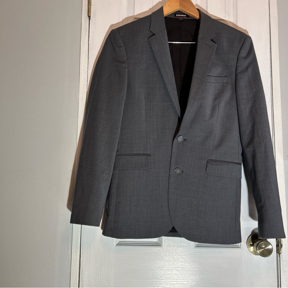 Express Extra Slim Gray Blazer - image 8